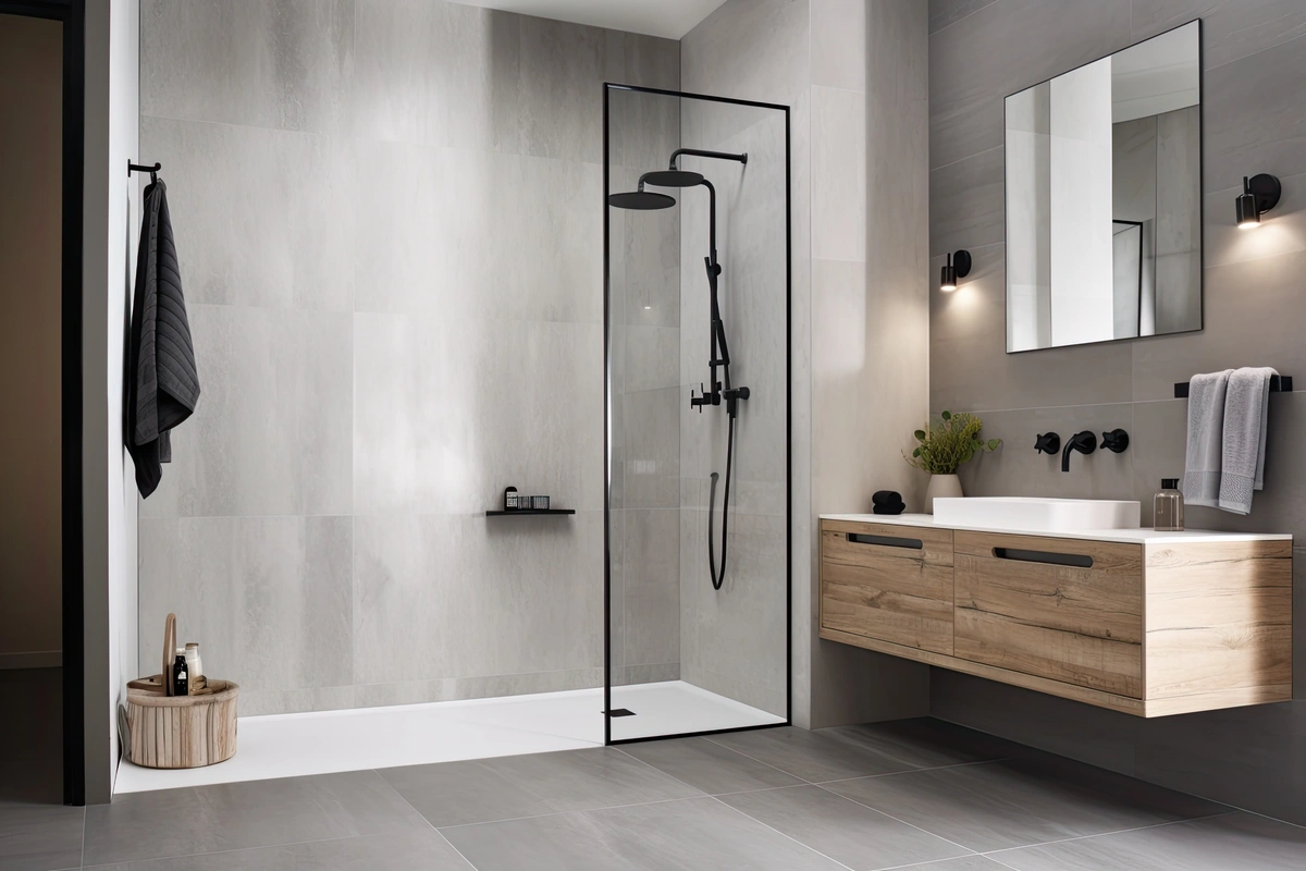 bathroom with walk in shower design