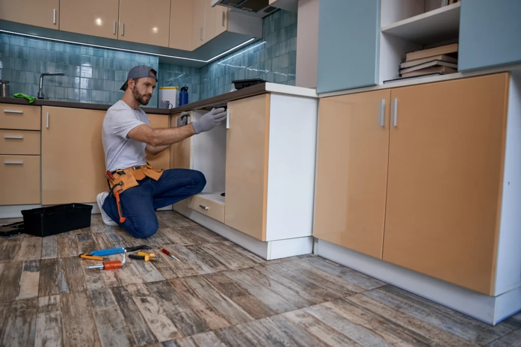 a remodeler installs a kitchen
