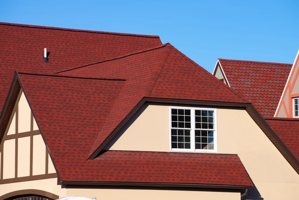 a red shingle roof